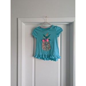 Tommy Bahama White T-Shirt Top Fashion Pineapple Little Girl Size M 7-8